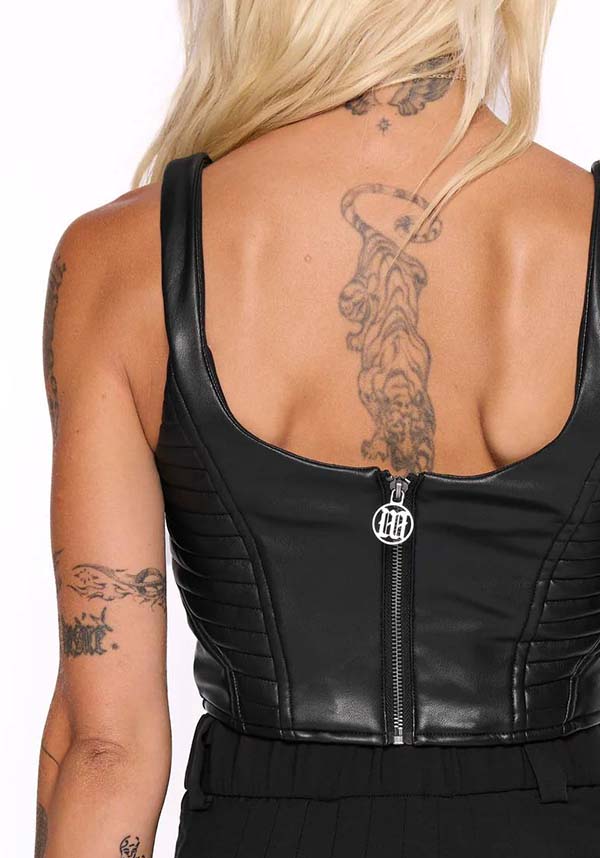Doro Faux Leather Moto | CORSET TOP*