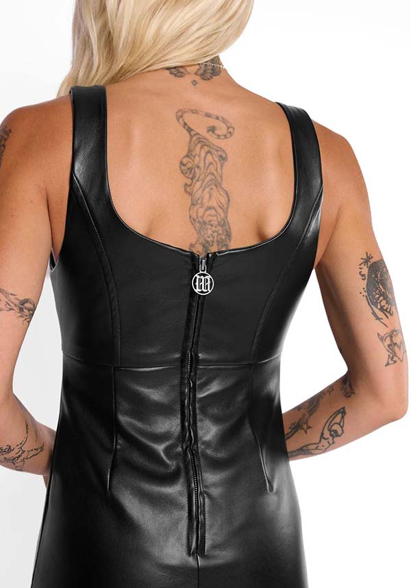 Halle Faux Leather | CORSET DRESS*