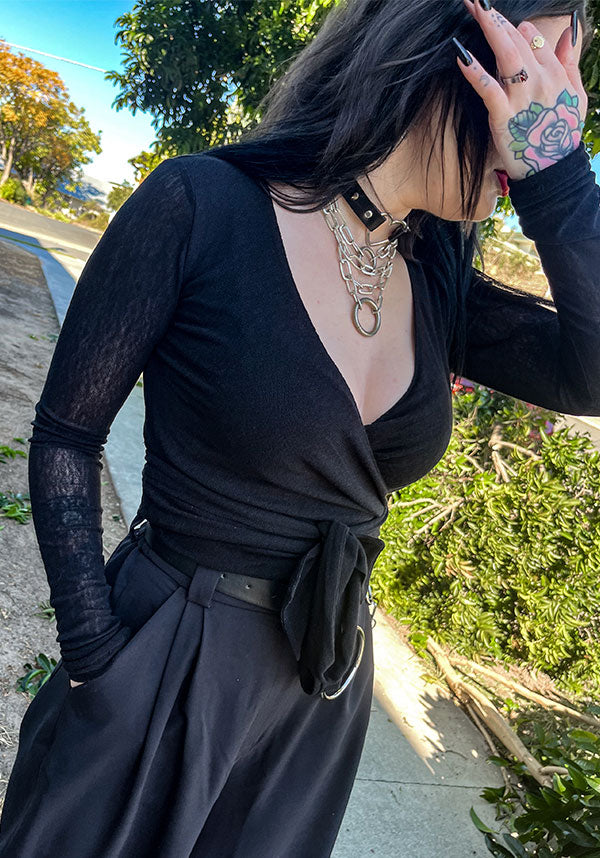 Helena Knitted Mesh | WRAP TOP