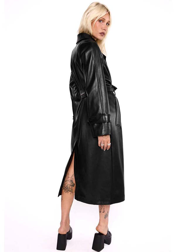 Mara Faux Leather | TRENCH COAT**