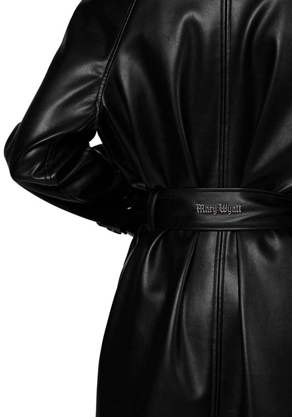 Mara Faux Leather | TRENCH COAT**