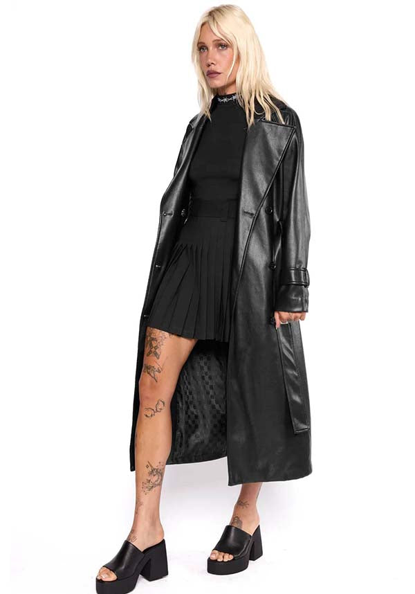 Mara Faux Leather | TRENCH COAT**