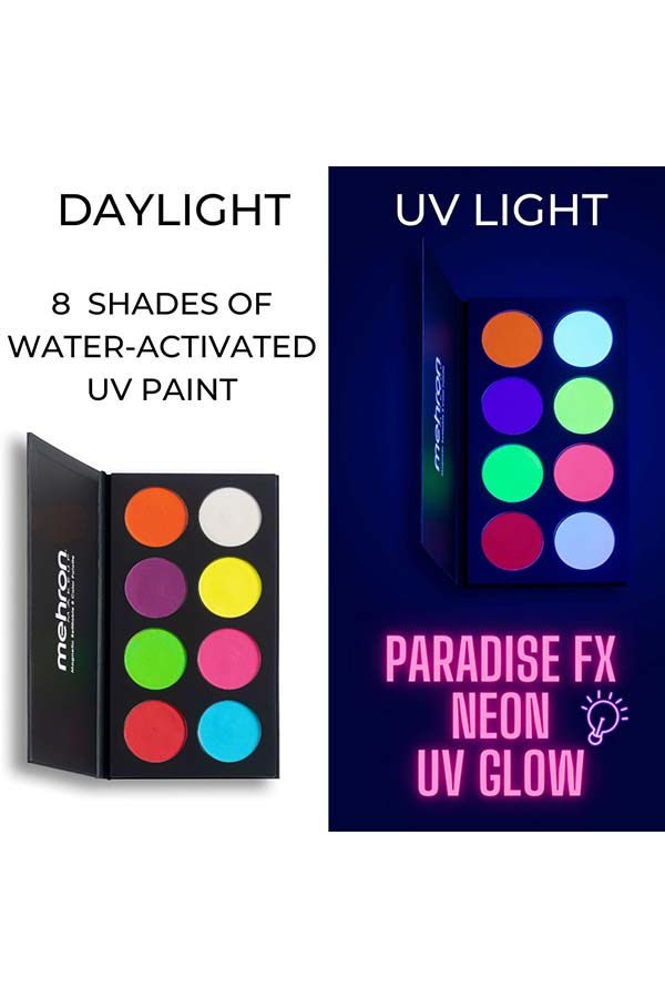 Neon UV Glow Paradise Makeup AQ | FACE PAINT PALETTE