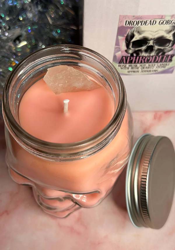 Aphrodite Rose Musk | SKULL JAR CANDLE*
