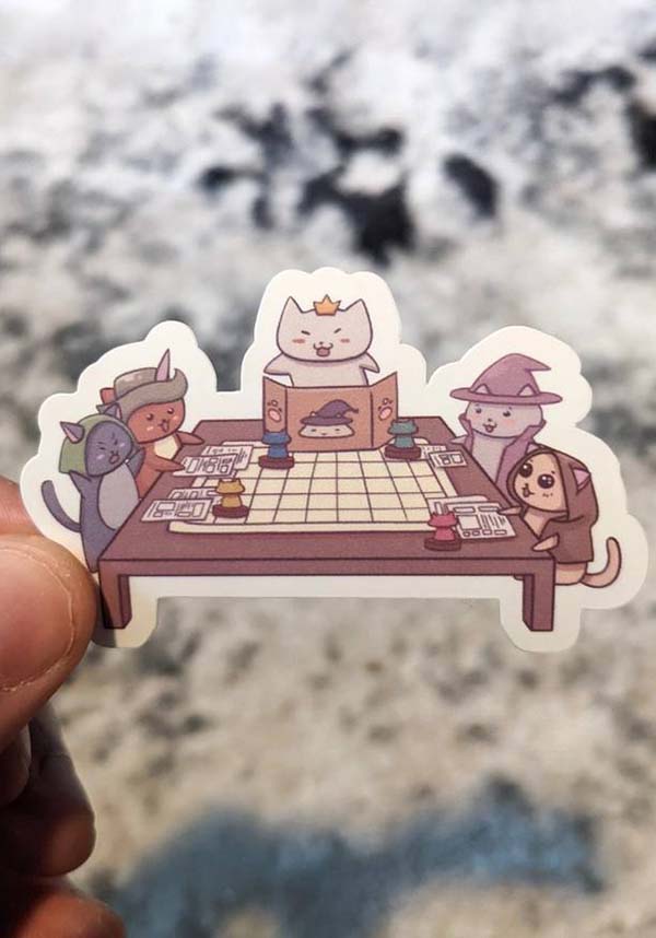 Cats Playing Tabletop Game | STICKER*