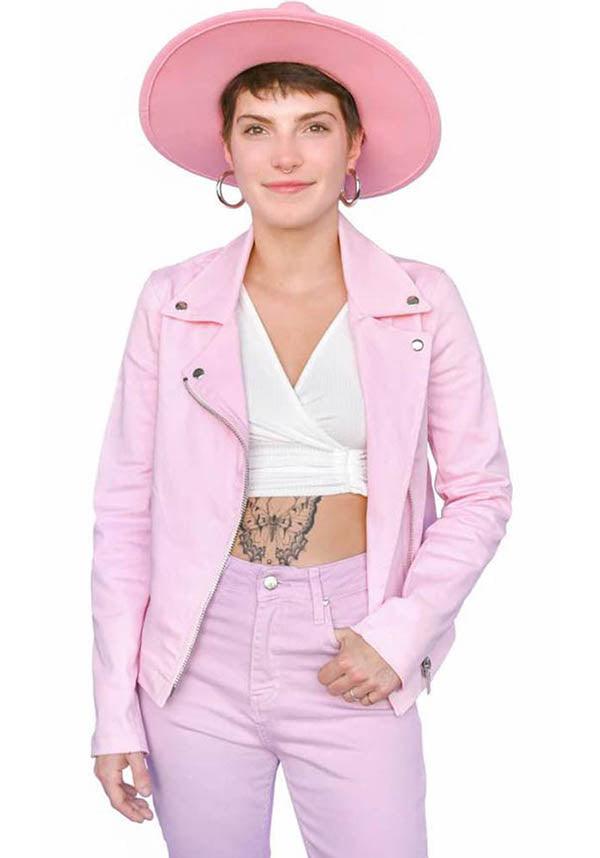Pink | DENIM JACKET* - Beserk - all, all clothing, all ladies clothing, baby pink, clickfrenzy15-2023, clothing, coat, collection-wintersale2022, colour:pink, denim, discontinued, discountapp, jacket, jackets and jumpers, jumpers and jackets, jun22, ladies clothing, ladies outerwear, light pink, MV8626, mysterypack2023, outerwear, pastel pink, pink, plus size, R020622, sale, winter, winter clothing, winter wear, wintersale2022