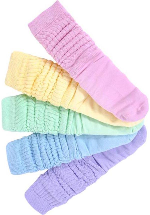 Rainbow Scrunch | SOCKS SET - Beserk - all, all clothing, all ladies, all ladies clothing, blue, clickfrenzy15-2023, clothing, discountapp, exclusive, fp, googleshopping, green, hosiery, hosiery and socks, jan23, knee high, knee high socks, labelexclusive, ladies, ladies socks, MVD366, myviolet, pastel, pastel goth, pink, purple, R310123, rainbow, retro, sock, socks, yellow