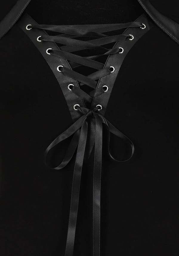 Dione Long Sleeve Lace Up Plunge | TOP*