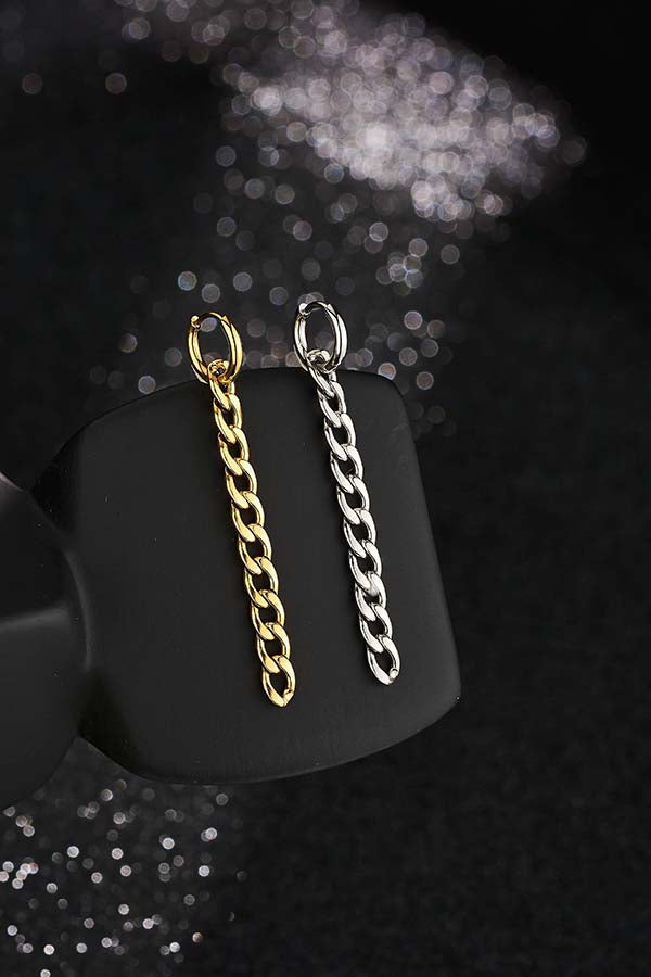 Minimalist Long Chain Drop Silver | EARRINGS
