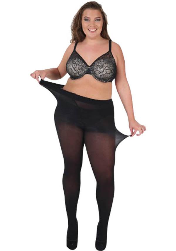 Pamela Mann Curvy Super-Stretch Black 50 Denier - Front View