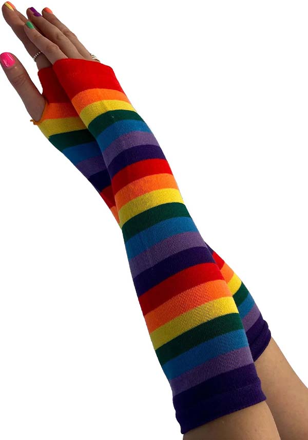 Rainbow Stripe | FINGERLESS GLOVES*