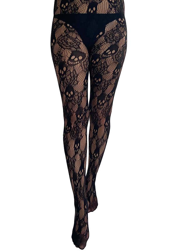Rose Skull Net | TIGHTS*
