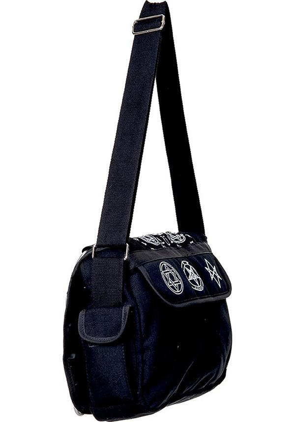 Pentagram | MESSENGER BAG - Beserk - accessories, all, bag, banned apparel, black, clickfrenzy15-2023, discountapp, fp, gothic bag, hand bag, handbag, handbags and purses, mens accessories, messenger bag, pentagram, repriced240523, shoulder bag, slingbag, witchcraft