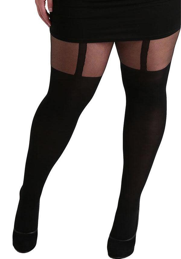 Plain Stripe | SUSPENDER TIGHTS - Beserk - all, all clothing, black, clickfrenzy15-2023, clothing, cosplay, costume, derby hosiery, discountapp, edgy, fp, gothic, hosiery, hosiery and socks, ladies, ladies clothing, pamela mann, repriced100523, stockings, tights