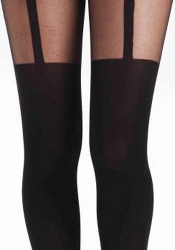 Plain Stripe | SUSPENDER TIGHTS - Beserk - all, all clothing, black, clickfrenzy15-2023, clothing, cosplay, costume, derby hosiery, discountapp, edgy, fp, gothic, hosiery, hosiery and socks, ladies, ladies clothing, pamela mann, repriced100523, stockings, tights