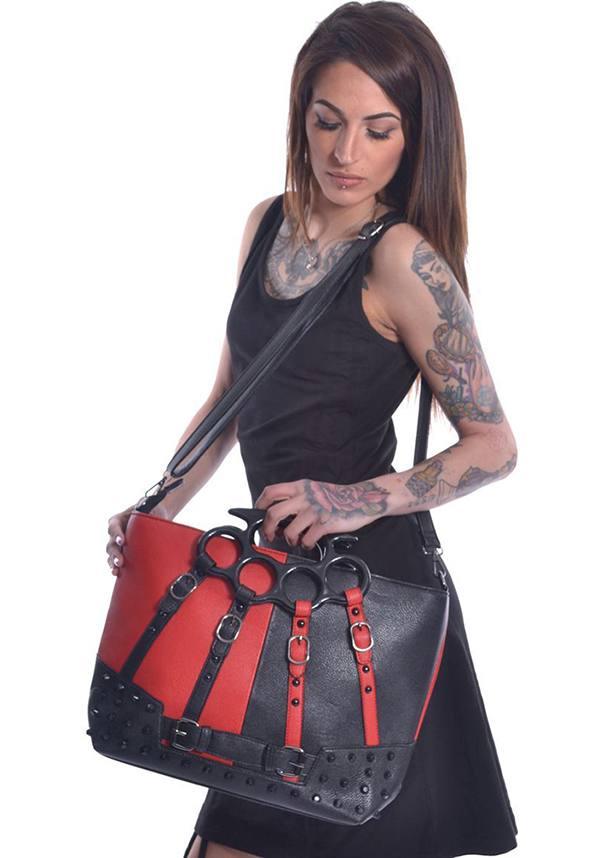 Harley | BAG^ - Beserk - accessories, adjustable strap, all, apr19, backorder, bag, black, clickfrenzy15-2023, discountapp, fp, gothic accessories, handbag, handbags and purses, harley quinn, innocentclothing, labelpending, ladies, pending, poizen industries, red