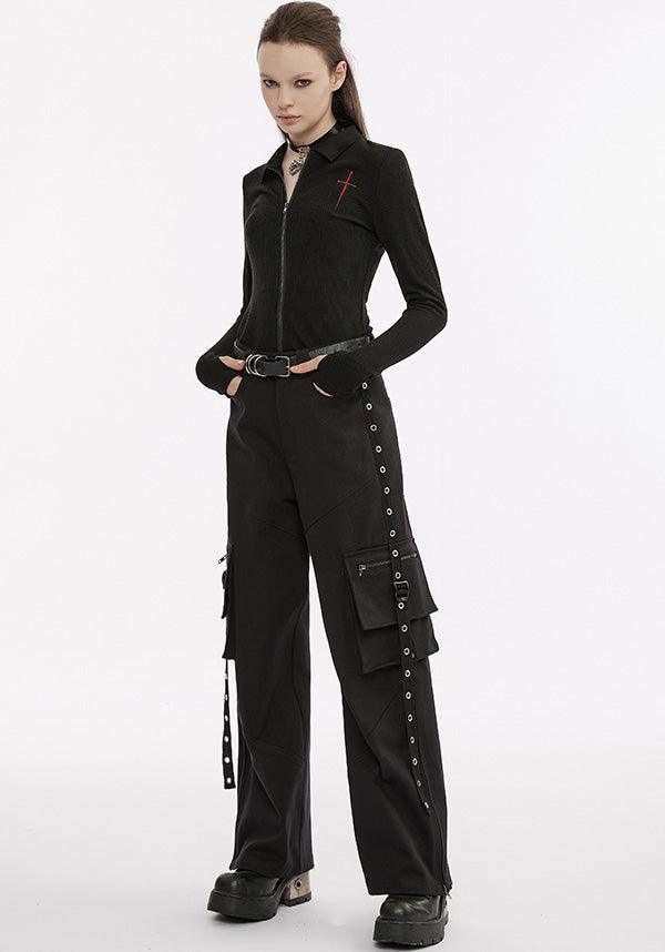 Dagger Embroidered Knit | LONG SLEEVE TOP