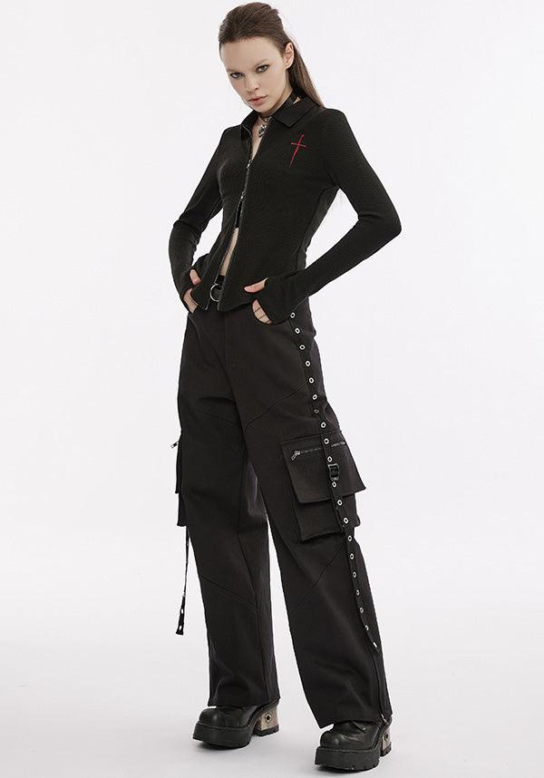 Dagger Embroidered Knit | LONG SLEEVE TOP