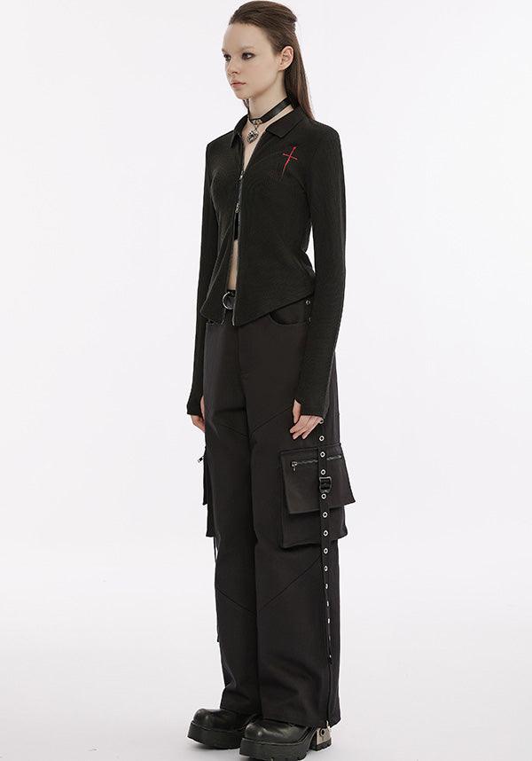 Dagger Embroidered Knit | LONG SLEEVE TOP