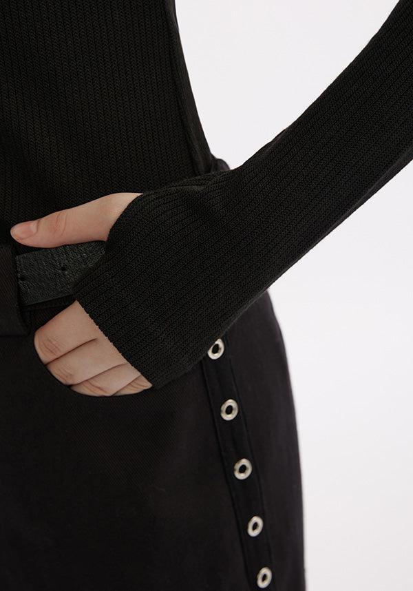 Dagger Embroidered Knit | LONG SLEEVE TOP