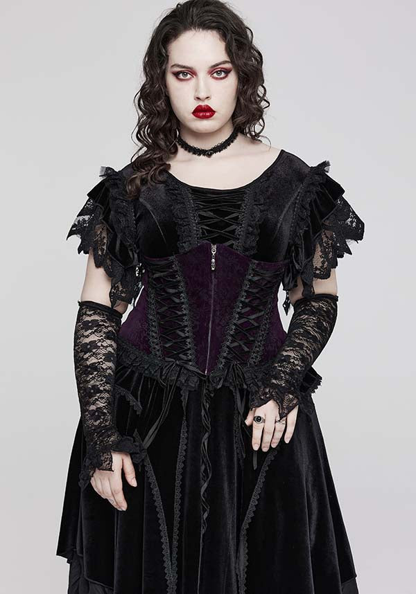 Gorgeous Goth Violet VELVET CORSET