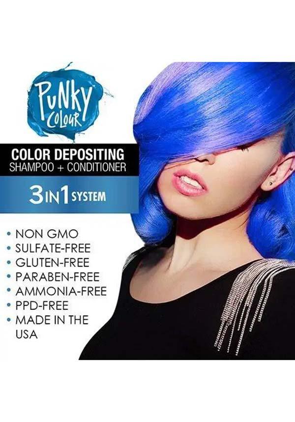 Bluemania | 3-IN-1 COLOUR SHAMPOO & CONDITIONER - Beserk - all, blue, clickfrenzy15-2023, colour:blue, conditioner, cosmetics, cpgstinc, dec20, discountapp, fp, hair, hair blue, hair care, hair colour, hair colours, hair dye, hair dyes, hair products, labelvegan, punky colour, shampoo, vegan