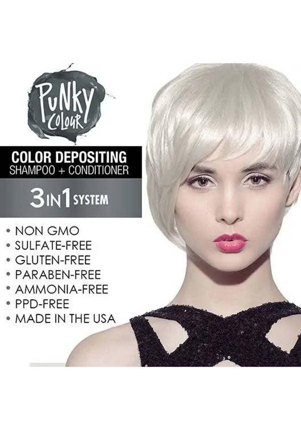 Diamondista | 3-IN-1 COLOUR SHAMPOO & CONDITIONER - Beserk - all, clickfrenzy15-2023, conditioner, cosmetics, cpgstinc, dec20, discountapp, fp, hair, hair care, hair colour, hair colours, hair dye, hair dyes, hair products, hair silver, hair white, labelvegan, punky colour, shampoo, silver, vegan, white