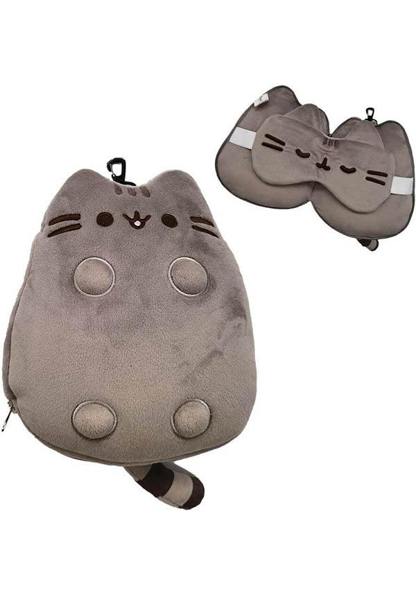 Pusheen | TRAVEL PILLOW & EYE MASK SET - Beserk - all, apr22, clickfrenzy15-2023, cpgstinc, discountapp, eye mask, fp, gift, gift idea, gift ideas, gifts, home, homeware, homewares, J1000030790, jasnor, mask, pillow, pop culture, pop culture collectables, pop culture homewares, pusheen, R120422, sleep mask, travel