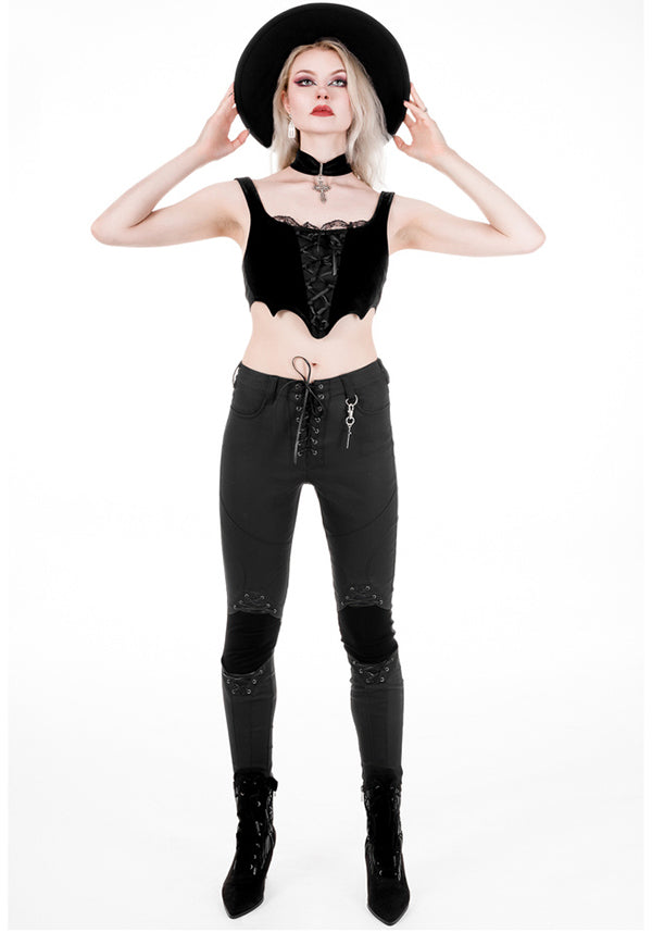 Batwing Lace Up | CROP TOP*