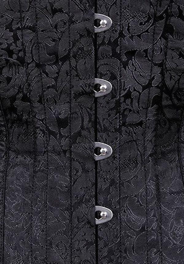Black Brocade | UNDERBUST CORSET - Beserk - accessories, all, all clothing, all ladies, all ladies clothing, belts and buckles, black, burlesque, cinched waist, clickfrenzy15-2023, clothing, corset, costume, CU10, discountapp, edgy, fetish, fp, goth, gothic, gothic accessories, halloween, halloween costume, happy halloween, jan21, ladies, ladies accessories, ladies clothing, ladies underwear, lingerie, medieval, R120121, renaissance, restyle, sinched waist, waist