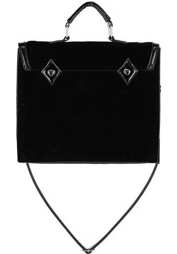 Cathedral Crescent | HANDBAG - Beserk - accessories, all, bag, black, clickfrenzy15-2023, crescent moon, discountapp, fp, gothic accessories, gothic bag, hand bag, handbag, handbags and purses, jan21, labelvegan, ladies accessories, large bag, messenger bag, moon, restyle, vegan, witch, witches, witchy