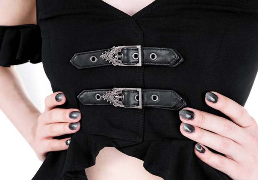 Cathedralis | BUCKLE PEPLUM TOP*