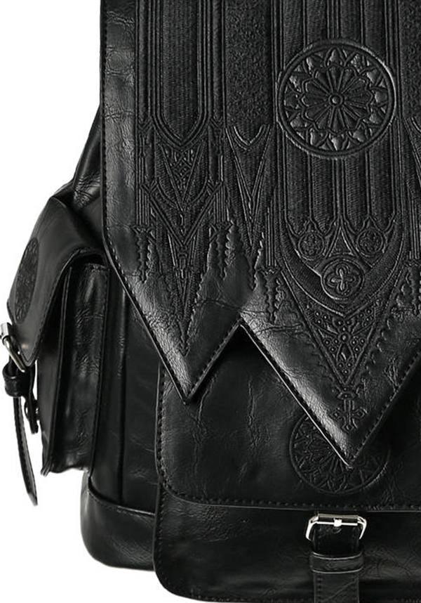 Gothic Rosette | BACKPACK - Beserk - accessories, all, architecture, back bag, back pack, backpack, bag, bags, black, clickfrenzy15-2023, discountapp, fp, googleshopping, goth, gothic, gothic accessories, gothic bag, labelvegan, ladies accessories, mens, mens accessories, R080922, RS207783, sep22, Sept, vegan