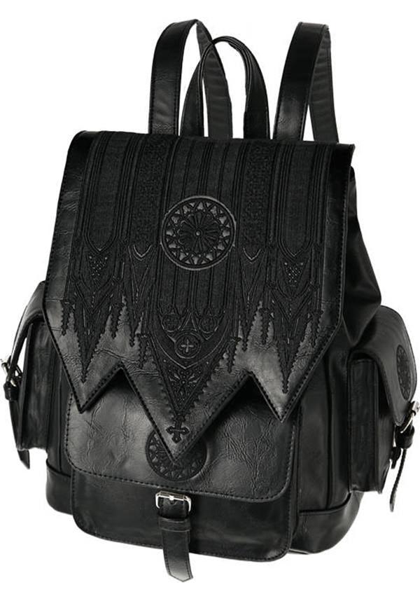Gothic Rosette | BACKPACK - Beserk - accessories, all, architecture, back bag, back pack, backpack, bag, bags, black, clickfrenzy15-2023, discountapp, fp, googleshopping, goth, gothic, gothic accessories, gothic bag, labelvegan, ladies accessories, mens, mens accessories, R080922, RS207783, sep22, Sept, vegan