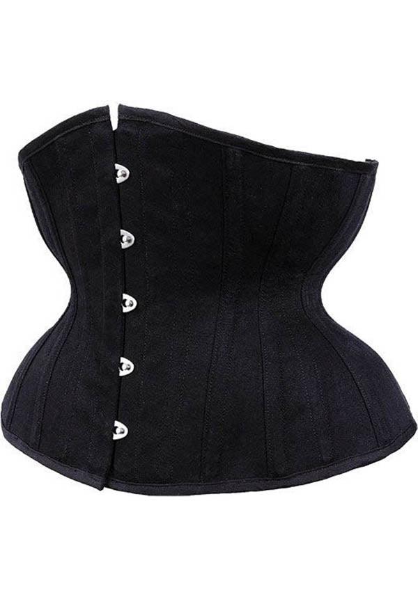 Matte Black | UNDERBUST CORSET - Beserk - accessories, all, all clothing, all ladies, all ladies clothing, belt, belts and buckles, black, burlesque, cinched waist, clickfrenzy15-2023, corset, costume, cu7, discountapp, edgy, fp, goth, gothic, gothic accessories, halloween, halloween clothing, halloween costume, happy halloween, ladies accessories, lingerie, medieval, oct20, R141020, renaissance, repriced030523, restyle, sinched waist, vintage, waist trainer, women