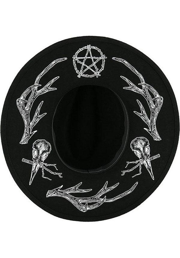 Pagan | HAT - Beserk - accessories, all, all ladies, antler, black, brim, clickfrenzy15-2023, crow, discountapp, fp, goth, goth summer, gothic, gothic accessories, hair accessories, hat, hats, hats and hair, jun20, pentacle, pentagram, restyle, skull, skulls, summer, summer goth, summer hats, witch, witchcraft, witches, witches hat, witchy, women