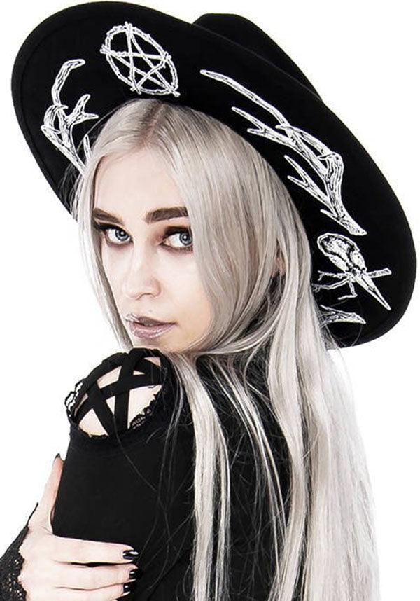 Pagan | HAT - Beserk - accessories, all, all ladies, antler, black, brim, clickfrenzy15-2023, crow, discountapp, fp, goth, goth summer, gothic, gothic accessories, hair accessories, hat, hats, hats and hair, jun20, pentacle, pentagram, restyle, skull, skulls, summer, summer goth, summer hats, witch, witchcraft, witches, witches hat, witchy, women
