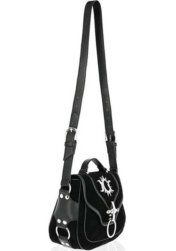 Triple Goddess | BAG - Beserk - accessories, adjustable strap, all, bag, black, clickfrenzy15-2023, crescent moon, discountapp, fp, full moon, goth, gothic, gothic accessories, handbag, handbags and purses, labelvegan, ladies, ladies accessories, moon, oct19, restyle, sun, triple moon, vegan, velvet, witch, witchy