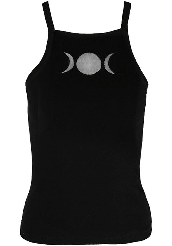 Triple Goddess | TOP - Beserk - all, all clothing, all ladies, all ladies clothing, black, clickfrenzy15-2023, clothing, crescent moon, discountapp, edgy, fp, gothic, ladies, ladies clothing, moon, nov18, plus, plus size, restyle, singlet, top, tops, tshirts and tops