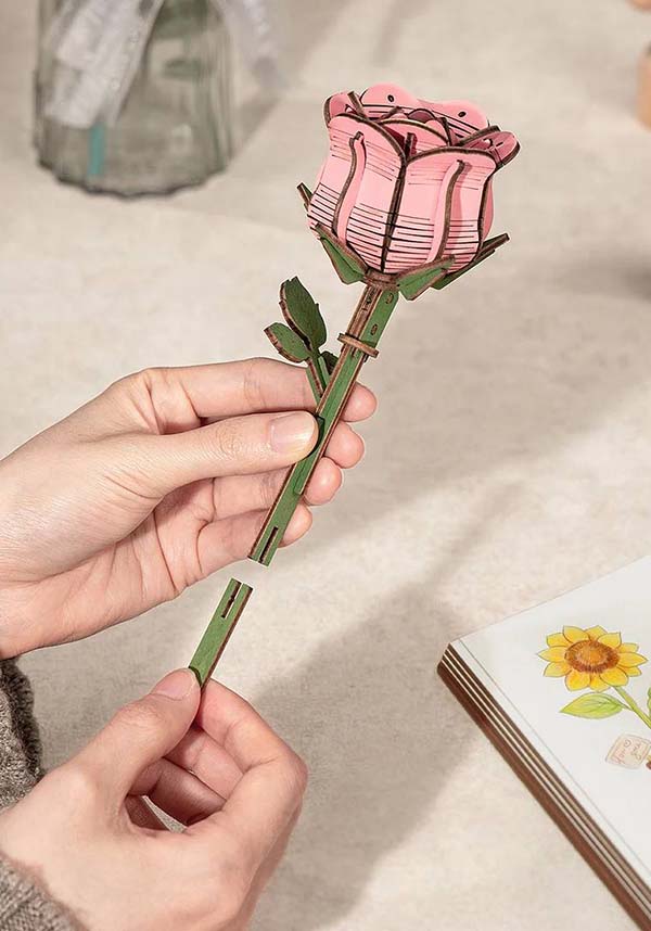 Pink Rose Flower | 3D PUZZLE*