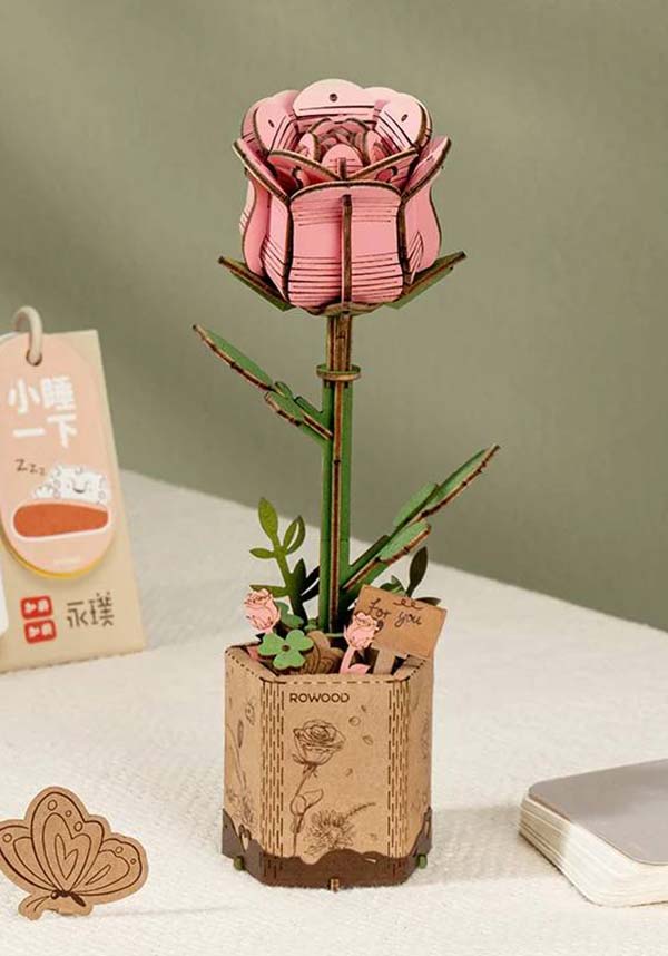 Pink Rose Flower | 3D PUZZLE*