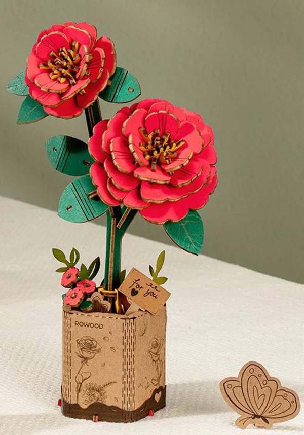 Red Camellia Flower | 3D PUZZLE*