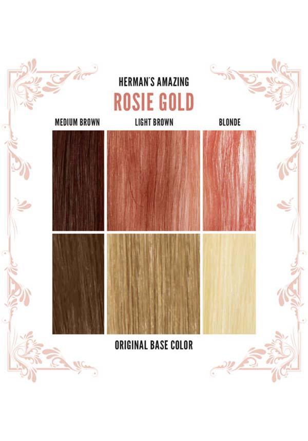 Rosie Gold | HAIR COLOUR - Beserk - all, clickfrenzy15-2023, cosmetics, discountapp, dye, fp, gold, hair, hair colour, hair dye, hair dyes, hair orange, hermans colour, hermans hair colour, labelvegan, mermaid, orange, peach, rose gold, vegan