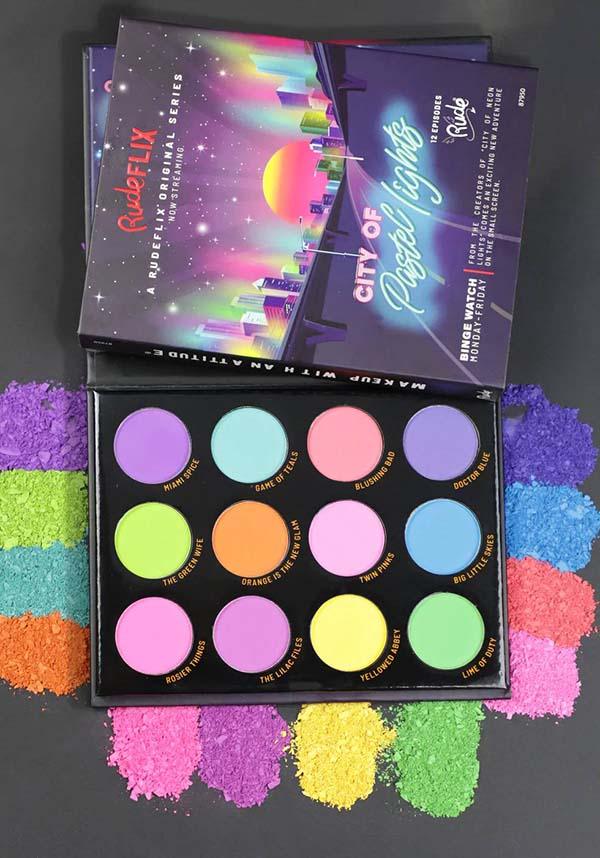 City of Pastel Lights | PIGMENT & EYESHADOW PALETTE - Beserk - 420sale, all, clickfrenzy15-2023, cosmetics, cruelty free, dec20, discountapp, eye, eyes, eyeshadow, eyeshadow pressed, fp, halloween cosmetics, labelvegan, make up, makeup, neon, pastel, pastel blue, pastel goth, pastel green, pastel pink, pastel purple, rude cosmetics, vegan