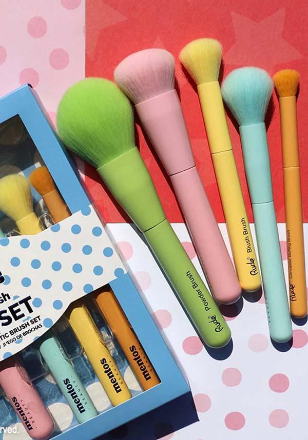 Mentos | FACE BRUSH SET - Beserk - all, brush, brushes, brushes and tools, cosmetics, discountapp, face, fp, googleshopping, jun23, labelnew, labelvegan, make up, makeup, makeup brush, makeup tools, multi, multicolour, pastel, pastel goth, R130623, RC17269, rude cosmetics, tools, tools and brushes, vegan