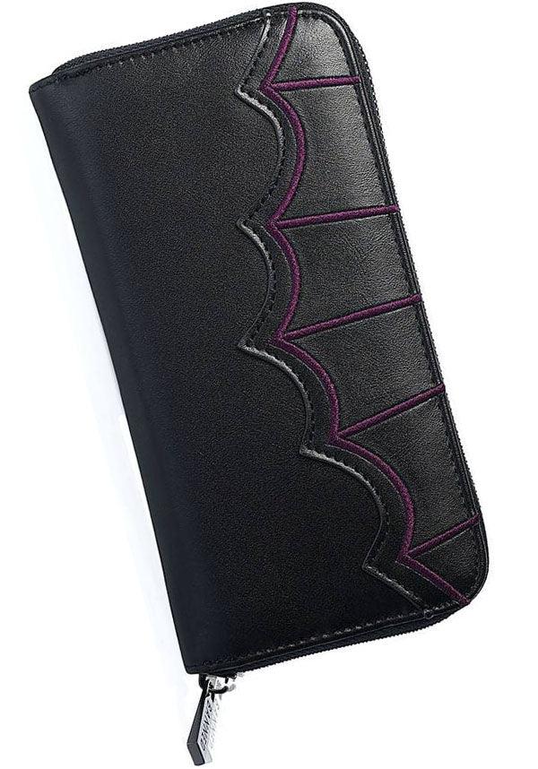 Salem Bat [Purple/Black] | WALLET - Beserk - accessories, all, banned apparel, bat, bats, black, chain, clickfrenzy15-2023, discountapp, fp, gothic, gothic accessories, handbags and purses, pricematchedsg, purple, purse, repriced230523, skull, spiderweb, wallet, wallets, wallets and purses, web