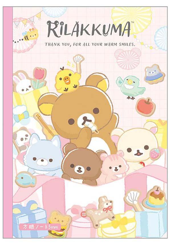 Rilakkuma | GRID NOTEBOOK - Beserk - all, apr23, bear, book, christmas gift, christmas gifts, cute, cute animals, discountapp, duck, fp, gift, gift idea, gift ideas, gifts, googleshopping, home, homeware, homewares, kawaii, kids gift, kids gifts, MUSHBE20230106, musuvi, note book, notebook, office, office and stationery, office homewares, R270423, san-x