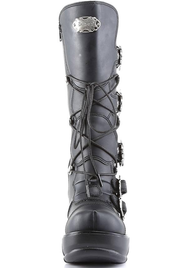 SINISTER-203 | BLACK [PREORDER] - Beserk - all, black, boots, boots [preorder], clickfrenzy15-2023, demonia, demonia shoes, discountapp, fp, heels, heels [preorder], labelpreorder, labelvegan, pleaserimageupdated, ppo, preorder, shoes, steampunk, vegan