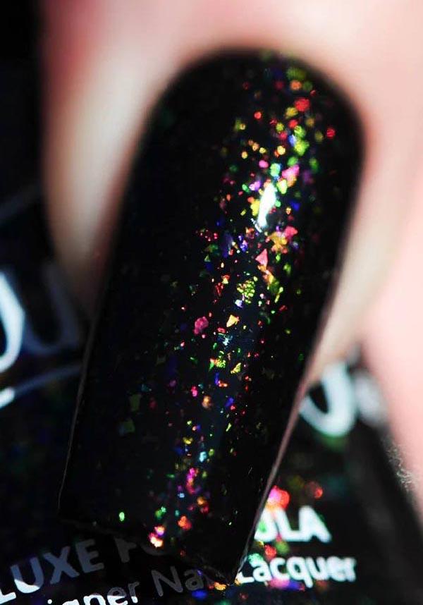 Planet X | NAIL POLISH - Beserk - all, black, clickfrenzy15-2023, cosmetic glitter, cosmetics, cruelty free, cruetly free, discountapp, fp, glitter, glitter cosmetics, googleshopping, goth, gothic, gothic cosmetics, halloween cosmetics, iridescent, jan23, labelvegan, multicolour, nail, nail art, nail artist, nail polish, nail polishes, nail varnish, nails, polish, polishes, R120123, STA120, starrily, varnish, vegan