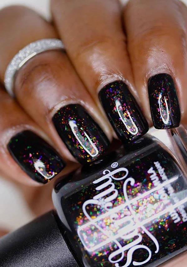 Planet X | NAIL POLISH - Beserk - all, black, clickfrenzy15-2023, cosmetic glitter, cosmetics, cruelty free, cruetly free, discountapp, fp, glitter, glitter cosmetics, googleshopping, goth, gothic, gothic cosmetics, halloween cosmetics, iridescent, jan23, labelvegan, multicolour, nail, nail art, nail artist, nail polish, nail polishes, nail varnish, nails, polish, polishes, R120123, STA120, starrily, varnish, vegan